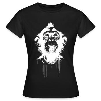 Président Singe - T-shirt Femme - noir - Devant - AI Model Female 172 dark (172cm)