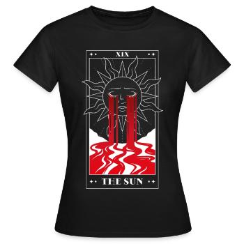 Le Tarot du Soleil – Art Occulte Sombre - T-shirt Femme - noir - Devant - AI Model Female 172 dark (172cm)