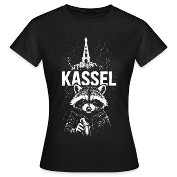 Kassel Hercules Raton laveur Kassel - T-shirt Femme - noir - Devant - AI Model Female 172 dark (172cm)