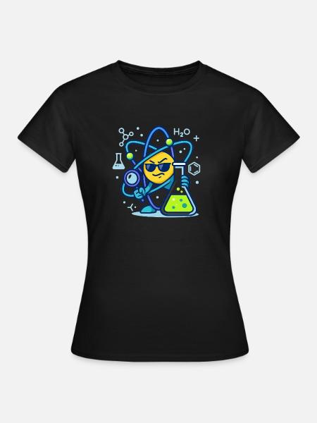 Sneaky Atom Vibes - Physik und Chemie Design - Frauen T-Shirt - Schwarz
