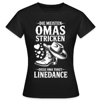Oma tanzt Line Dance Western - Frauen T-Shirt - Schwarz - Vorne - AI Model Female 172 dark (172cm)