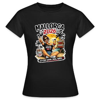 Mallorca 2026 Inselspaß - Frauen T-Shirt - Schwarz - Vorne - AI Model Female 172 dark (172cm)