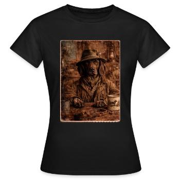Baron des cerfs - Chien de chasse hanovrien - T-shirt Femme - noir - Devant - AI Model Female 172 dark (172cm)