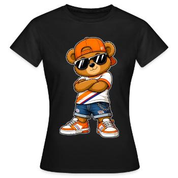 Deutschland bär Sonnenbrille Flaggen Art - Frauen T-Shirt - Schwarz - Vorne - AI Model Female 172 dark (172cm)
