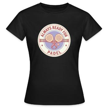 Padel ready for use - Women's T-Shirt - black - Front - AI Model Female 172 dark (172cm)