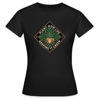 Plant Mom Life Keep It Green - Women's T-Shirt - black - Front - AI Model Female 172 dark (172cm)