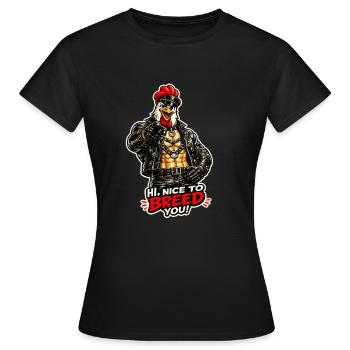 Hi, nice to breed you! TOF Design - Women's T-Shirt - black - Front - AI Model Female 172 dark (172cm)