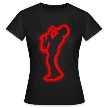 Saxophonist Saxofon Herren Jungen Saxophon Kinder - Frauen T-Shirt - Schwarz - Vorne - AI Model Female 172 dark (172cm)