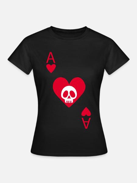 Herzschädel - Frauen T-Shirt - Schwarz