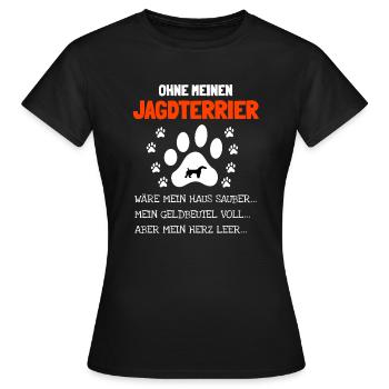 Jagdterrier Jagdhund - Frauen T-Shirt - Schwarz - Vorne - AI Model Female 172 dark (172cm)