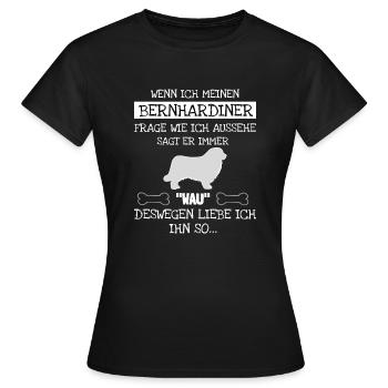 Bernhardiner - Frauen T-Shirt - Schwarz - Vorne - AI Model Female 172 dark (172cm)