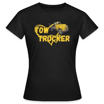 Tow Trucker Heart Tow Truck Operator - Frauen T-Shirt - Schwarz - Vorne - AI Model Female 172 dark (172cm)