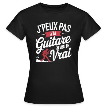 Ich kann keine richtige Gitarre haben - Frauen T-Shirt - Schwarz - Vorne - AI Model Female 172 dark (172cm)