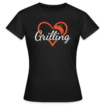 Griller Heart Grilling - Women's T-Shirt - black - Front - AI Model Female 172 dark (172cm)