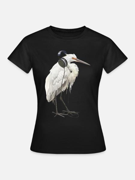 Reiher Vogel - Frauen T-Shirt - Schwarz
