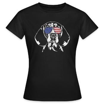 cru BEAGLE Amérique drapeau - T-shirt Femme - noir - Devant - AI Model Female 172 dark (172cm)