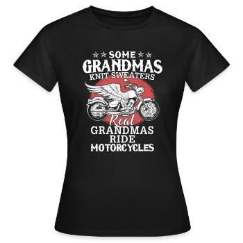 Real Grandmas Ride Motorcycles - Frauen T-Shirt - Schwarz - Vorne - AI Model Female 172 dark (172cm)