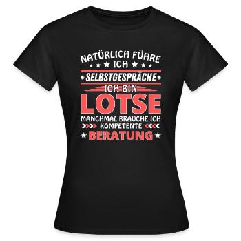 Ich führe Selbstgespräche - Lotse Edition - Frauen T-Shirt - Schwarz - Vorne - AI Model Female 172 dark (172cm)