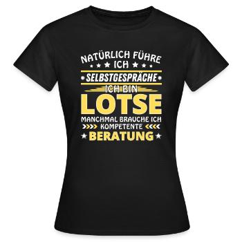 Ich führe Selbstgespräche - Lotse Edition - Frauen T-Shirt - Schwarz - Vorne - AI Model Female 172 dark (172cm)
