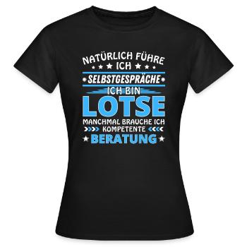 Ich führe Selbstgespräche - Lotse Edition - Frauen T-Shirt - Schwarz - Vorne - AI Model Female 172 dark (172cm)