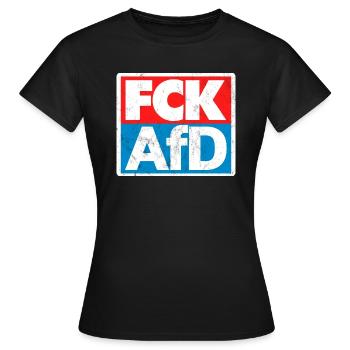 FCK AFD - Frauen T-Shirt - Schwarz - Vorne - AI Model Female 172 dark (172cm)