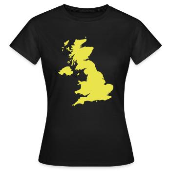 UK - Great Britain - Women's T-Shirt - black - Front - AI Model Female 172 dark (172cm)