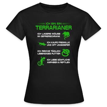 Terrarianer Terrarium Reptilien Amphibien - Frauen T-Shirt - Schwarz - Vorne - AI Model Female 172 dark (172cm)