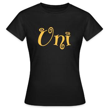 Uni Universität Uni - Frauen T-Shirt - Schwarz - Vorne - AI Model Female 172 dark (172cm)