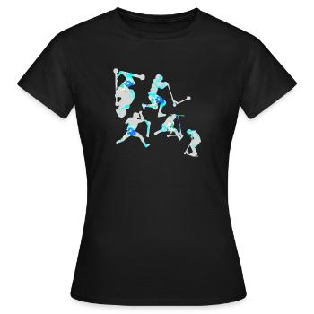 Stuntscooter,Trickscooter,tricks,stunt,e-scooter - Frauen T-Shirt - Schwarz - Vorne - AI Model Female 172 dark (172cm)