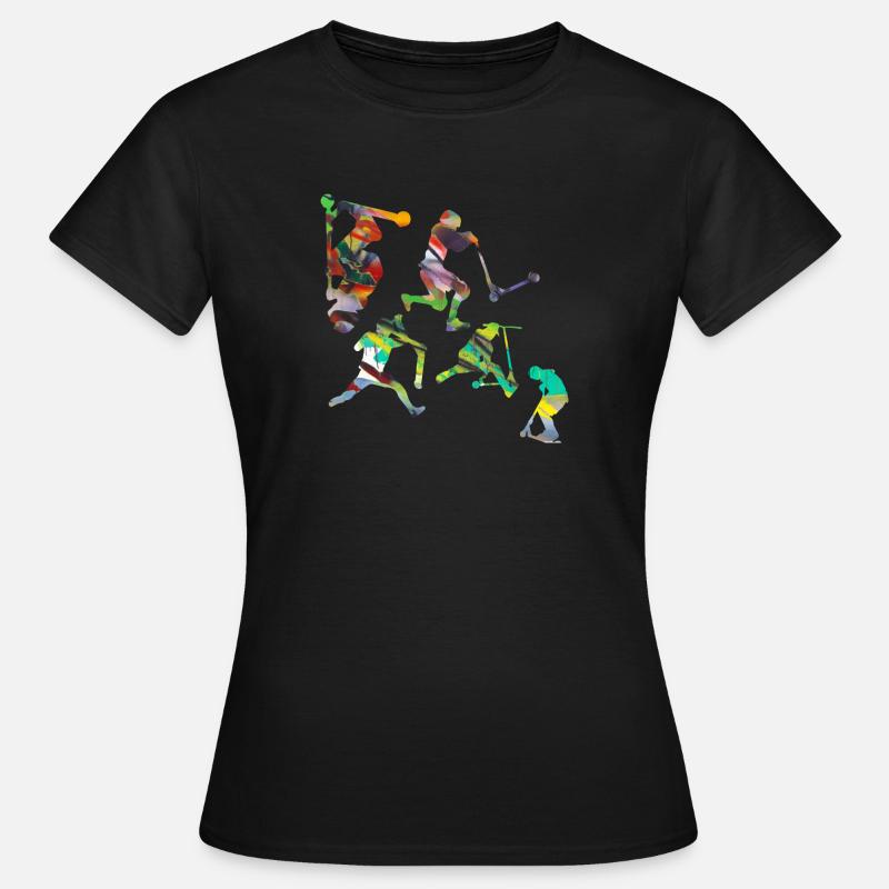 Trick løbehjul, trick løbehjul, tricks, stunt, e-løbehjul - Dame-T-shirt - sort