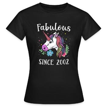 Fabuleux Depuis 2002 - Unicorn Unicorn - T-shirt Femme - noir - Devant - AI Model Female 172 dark (172cm)
