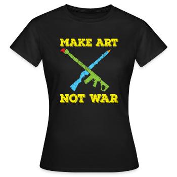 Art Art Peace Peace Déclaration de guerre cadeau - T-shirt Femme - noir - Devant - AI Model Female 172 dark (172cm)