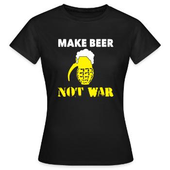 Bier Handgranate Frieden Krieg Statement Geschenk - Frauen T-Shirt - Schwarz - Vorne - AI Model Female 172 dark (172cm)