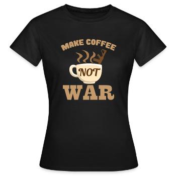 Cadeau de déclaration de guerre de paix de paix de pistolet à café - T-shirt Femme - noir - Devant - AI Model Female 172 dark (172cm)