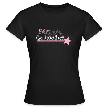 Chemise à paillettes bonne baguette fée marraine - T-shirt Femme - noir - Devant - AI Model Female 172 dark (172cm)