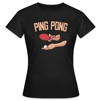 Serve Table Tennis Ball Table Tennis Player Ping - Women's T-Shirt - black - Front - AI Model Female 172 dark (172cm)