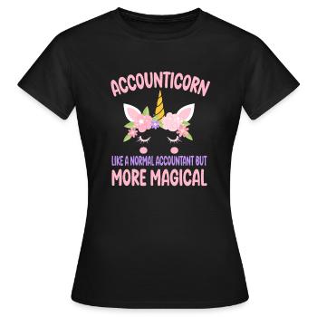 Accounticorn comme un comptable normal Cadeaux - T-shirt Femme - noir - Devant - AI Model Female 172 dark (172cm)