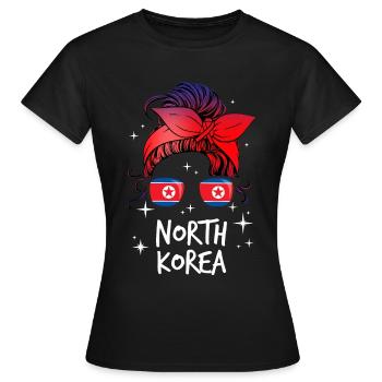 Corée du Nord - T-shirt Femme - noir - Devant - AI Model Female 172 dark (172cm)