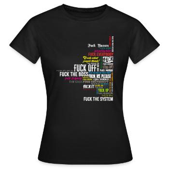 Fuck off - Frauen T-Shirt - Schwarz - Vorne - AI Model Female 172 dark (172cm)