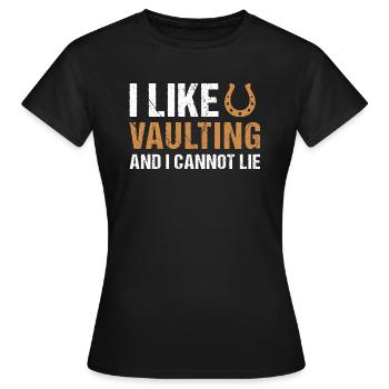 Saut à cheval J’aime la voltige - T-shirt Femme - noir - Devant - AI Model Female 172 dark (172cm)