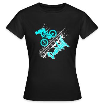 downhill - Frauen T-Shirt - Schwarz - Vorne - AI Model Female 172 dark (172cm)