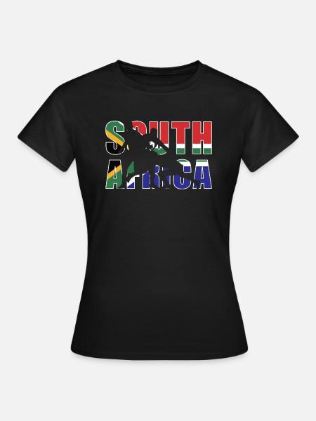 South Africa Rugby - Frauen T-Shirt - Schwarz