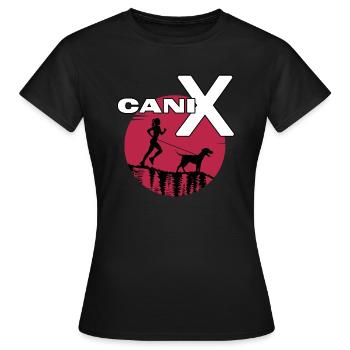 Canicross dogrun laufen mit Hund Hundesport - Frauen T-Shirt - Schwarz - Vorne - AI Model Female 172 dark (172cm)