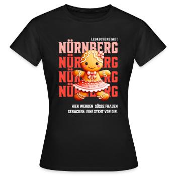 Nürnberg - Süsse Lebkuchen Frau - Frauen T-Shirt - Schwarz - Vorne - AI Model Female 172 dark (172cm)