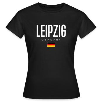 Leipzig - T-shirt Femme - noir - Devant - AI Model Female 172 dark (172cm)