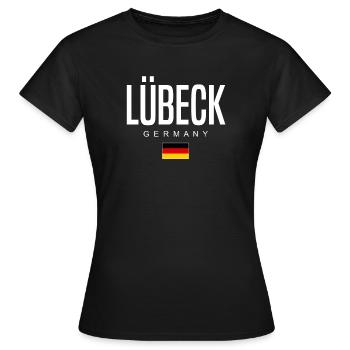 Lübeck - T-shirt Femme - noir - Devant - AI Model Female 172 dark (172cm)