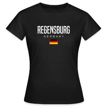 Regensburg - Frauen T-Shirt - Schwarz - Vorne - AI Model Female 172 dark (172cm)