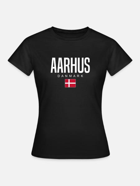 Aarhus Dänemark - Frauen T-Shirt - Schwarz