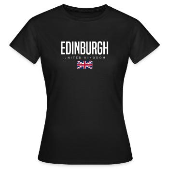 Édimbourg, Royaume-Uni - T-shirt Femme - noir - Devant - AI Model Female 172 dark (172cm)
