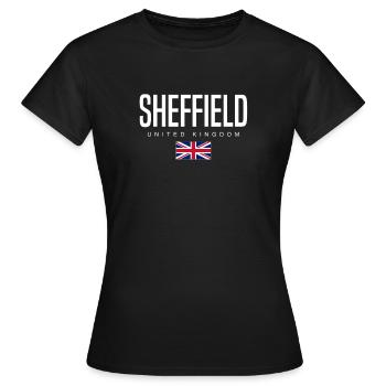 Sheffield, Angleterre, Royaume-Uni - T-shirt Femme - noir - Devant - AI Model Female 172 dark (172cm)